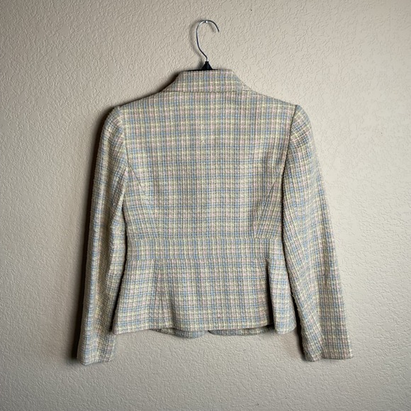 Sandra Womens 2P Pastel Colored Tweed Button Up Blazer Jacket Chic Office Wear - Picture 2 of 5